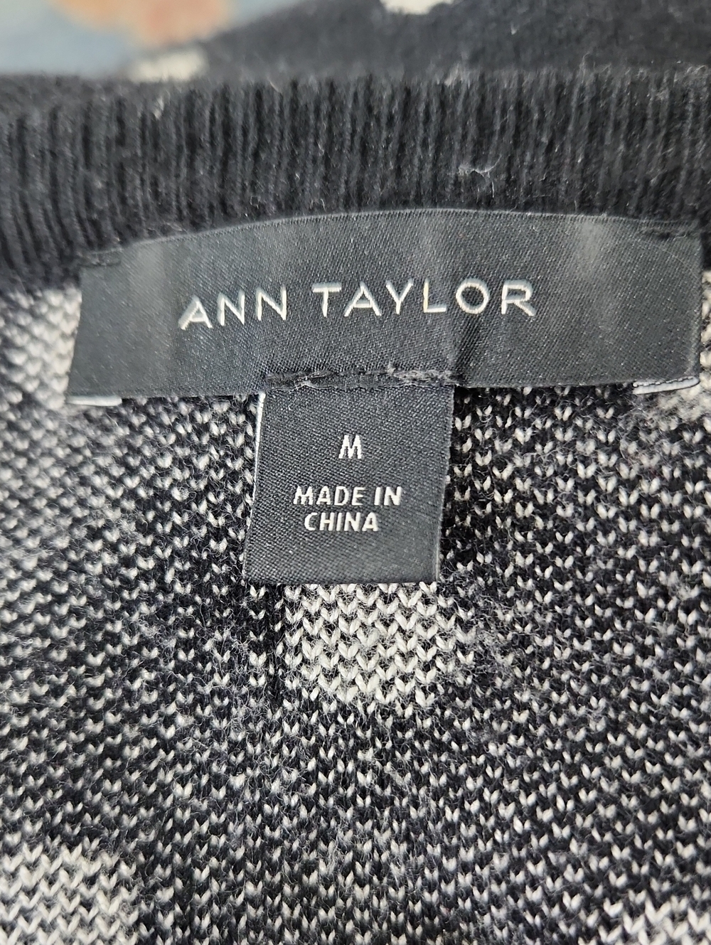 Ann Taylor Black And Cream Polka Dot Knit Cardigan Sweater - Picture 7 of 8